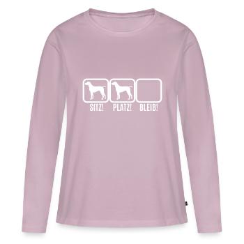 Place assise séjour - T-shirt manches longues Premium bio Femme - rose poudré - Devant - Julia (174cm)
