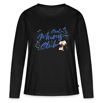 Peanuts Design Cool Mums Club Mit Snoopy - Frauen Premium Bio Langarmshirt - Schwarz - Vorne - Julia (174cm)