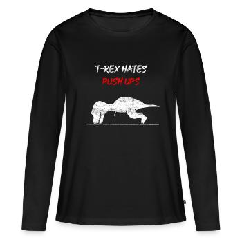 T-Rex a des pompes - T-shirt manches longues Premium bio Femme - noir - Devant - Julia (174cm)