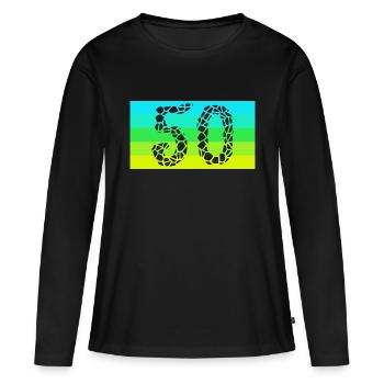 50 - T-shirt manches longues Premium bio Femme - noir - Devant - Julia (174cm)