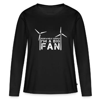 Les énergies renouvelables - T-shirt manches longues Premium bio Femme - noir - Devant - Julia (174cm)