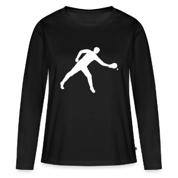 Players playing table tennis in white - Women's Premium Organic Long Sleeve Shirt - black - Front - Julia (174cm)