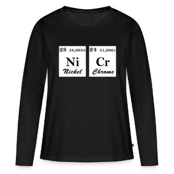Nickel Chrome - T-shirt manches longues Premium bio Femme - noir - Devant - Julia (174cm)