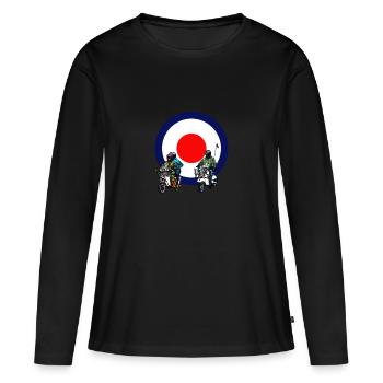 Mods - T-shirt manches longues Premium bio Femme - noir - Devant - Julia (174cm)