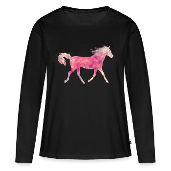 cheval sauvage - T-shirt manches longues Premium bio Femme - noir - Devant - Julia (174cm)