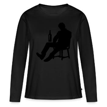 Besoffener Mann Saufen Drunk - Frauen Premium Bio Langarmshirt - Schwarz - Vorne - Julia (174cm)