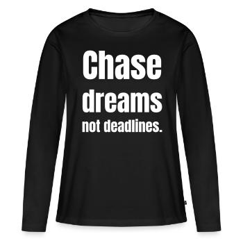 Chase rêve, pas de dates limites - T-shirt manches longues Premium bio Femme - noir - Devant - Julia (174cm)