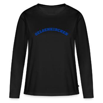 Gelsenkirchen - Frauen Premium Bio Langarmshirt - Schwarz - Vorne - Julia (174cm)