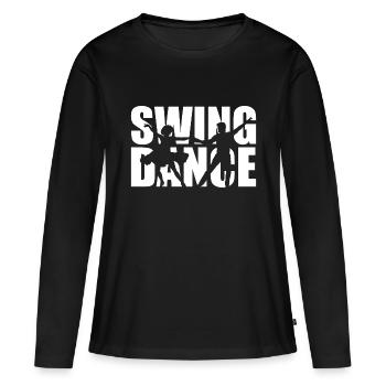 Swing Tänzer - Frauen Premium Bio Langarmshirt - Schwarz - Vorne - Julia (174cm)