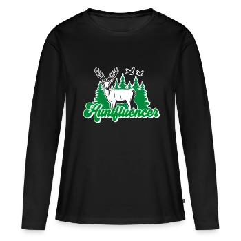 Huntfluencer Hunting Influencer - Women's Premium Organic Long Sleeve Shirt - black - Front - Julia (174cm)