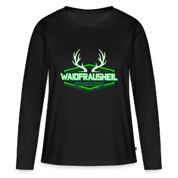 Waidfrausheil | Colors can be changed - Women's Premium Organic Long Sleeve Shirt - black - Front - Julia (174cm)
