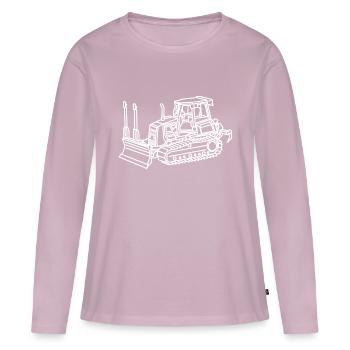 pelleteuse - T-shirt manches longues Premium bio Femme - rose poudré - Devant - Julia (174cm)