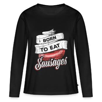 Saucisses - T-shirt manches longues Premium bio Femme - noir - Devant - Julia (174cm)