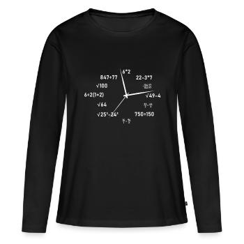 Heure des maths - T-shirt manches longues Premium bio Femme - noir - Devant - Julia (174cm)