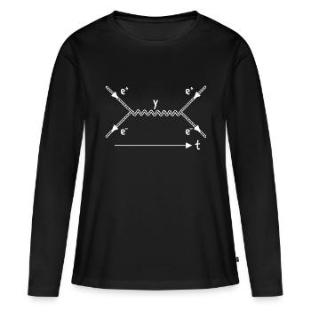 Théorie des cordes Interaction - T-shirt manches longues Premium bio Femme - noir - Devant - Julia (174cm)