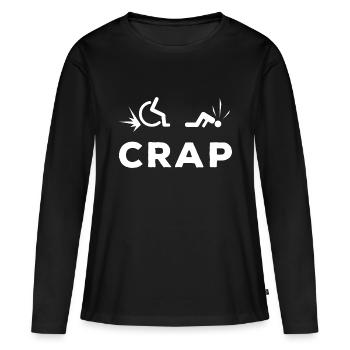 Drôle conducteur en fauteuil roulant en disant - T-shirt manches longues Premium bio Femme - noir - Devant - Julia (174cm)