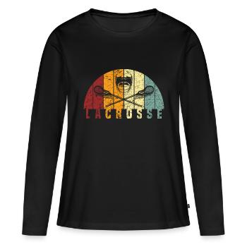Lacrosse - Frauen Premium Bio Langarmshirt - Schwarz - Vorne - Julia (174cm)