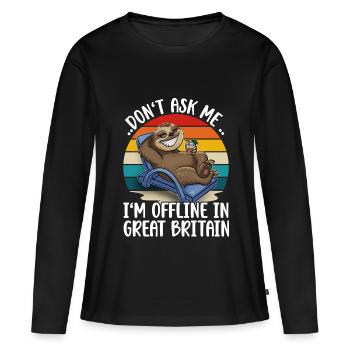 Großbritannien Urlaub - Frauen Premium Bio Langarmshirt - Schwarz - Vorne - Julia (174cm)