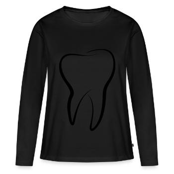 dent - T-shirt manches longues Premium bio Femme - noir - Devant - Julia (174cm)
