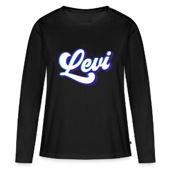 Lévi | Couleurs changeantes - T-shirt manches longues Premium bio Femme - noir - Devant - Julia (174cm)
