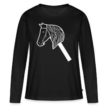 Hobby Horse Steckenpferd - Women's Premium Organic Long Sleeve Shirt - black - Front - Julia (174cm)