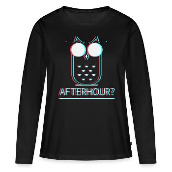 Afterhour Techno Raver Electro Rave Music Club - T-shirt manches longues Premium bio Femme - noir - Devant - Julia (174cm)
