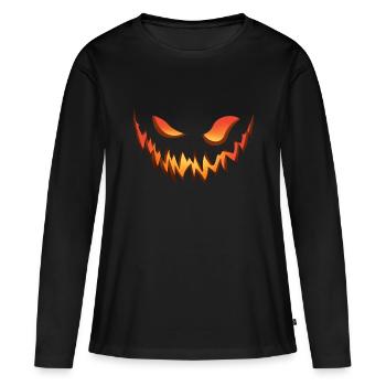 monstre horrible pour la soirée de Halloween - T-shirt manches longues Premium bio Femme - noir - Devant - Julia (174cm)