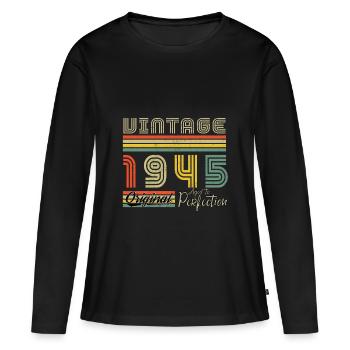 1945 Birthday 1945 Vintage Birthday 1945 - Women's Premium Organic Long Sleeve Shirt - black - Front - Julia (174cm)