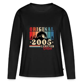 Original 2005 Millésime 2005 anniversaire 2005 - T-shirt manches longues Premium bio Femme - noir - Devant - Julia (174cm)