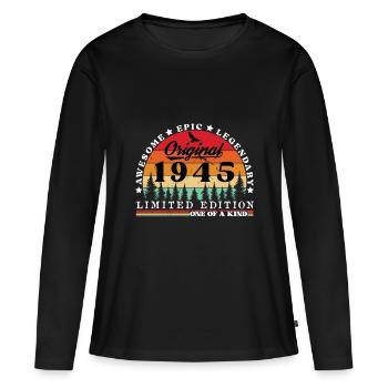 1945 Birthday 1945 Vintage Birthday 1945 - Women's Premium Organic Long Sleeve Shirt - black - Front - Julia (174cm)