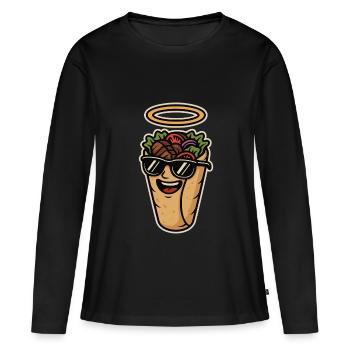Holy kebab – snack of heaven - Women's Premium Organic Long Sleeve Shirt - black - Front - Julia (174cm)
