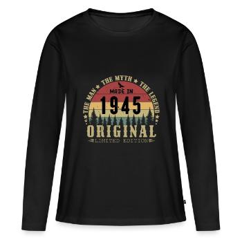 1945 Birthday 1945 Vintage Birthday 1945 - Women's Premium Organic Long Sleeve Shirt - black - Front - Julia (174cm)