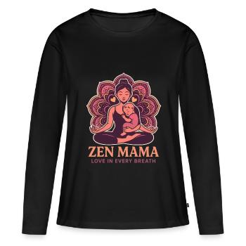 Zen-Mama Mandala - Women's Premium Organic Long Sleeve Shirt - black - Front - Julia (174cm)