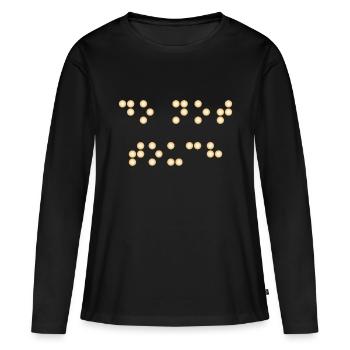 braille - T-shirt manches longues Premium bio Femme - noir - Devant - Julia (174cm)