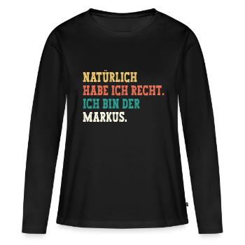 Markus Lustiger Spruch Vorname Name Markus - Frauen Premium Bio Langarmshirt - Schwarz - Vorne - Julia (174cm)