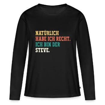Steve Lustiger Spruch Vorname Name Steve - Frauen Premium Bio Langarmshirt - Schwarz - Vorne - Julia (174cm)