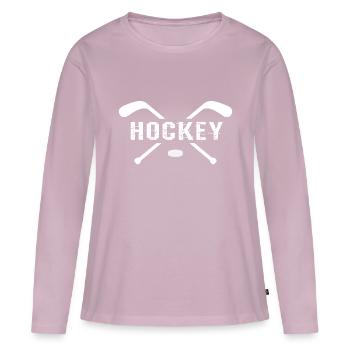 Bâtons de hockey - T-shirt manches longues Premium bio Femme - rose poudré - Devant - Julia (174cm)