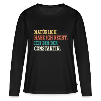 Constantin Lustiger Spruch Vorname Name Constantin - Frauen Premium Bio Langarmshirt - Schwarz - Vorne - Julia (174cm)