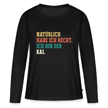 Kai Lustiger Spruch Vorname Name Kai - Frauen Premium Bio Langarmshirt - Schwarz - Vorne - Julia (174cm)
