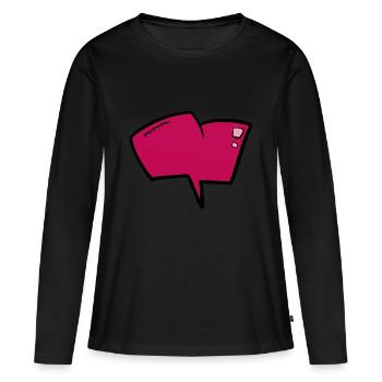 Comic Heart Fashion Trend Sticker Shirt - T-shirt manches longues Premium bio Femme - noir - Devant - Julia (174cm)