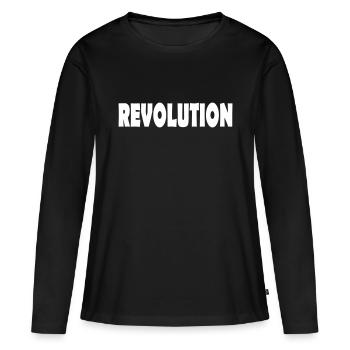 REVOLUTION - Frauen Premium Bio Langarmshirt - Schwarz - Vorne - Julia (174cm)