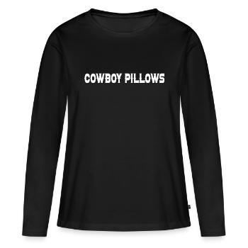 Coussins de cow-boy drôle pour la petite amie de la femme occidentale - T-shirt manches longues Premium bio Femme - noir - Devant - Julia (174cm)