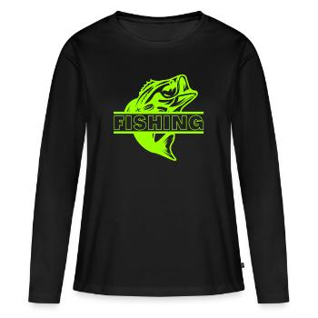 Poisson - T-shirt manches longues Premium bio Femme - noir - Devant - Julia (174cm)