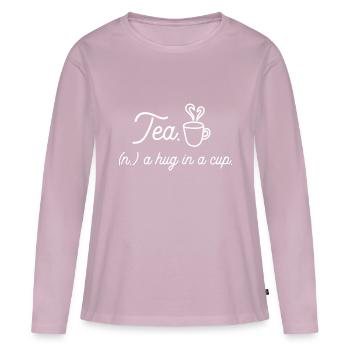 Tee - Frauen Premium Bio Langarmshirt - Altrosa - Vorne - Julia (174cm)