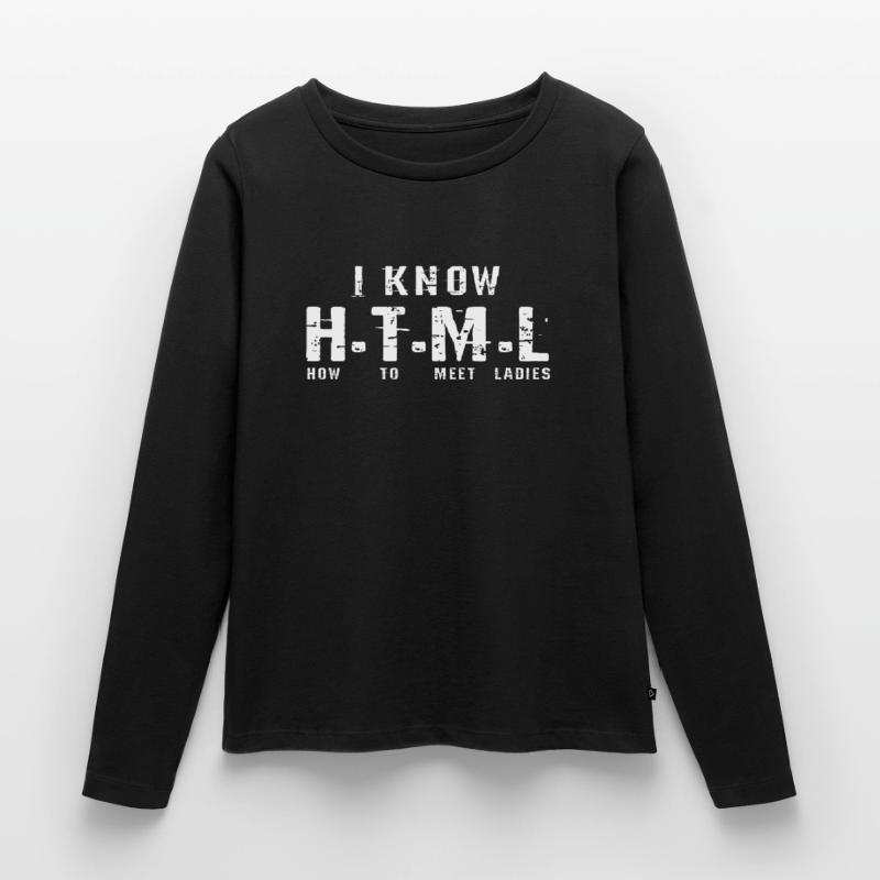 Programmeur HTML T-shirt manches longues Premium bio Femme