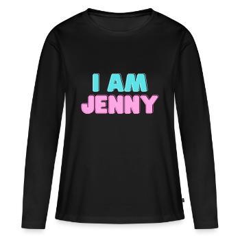 Je suis Jennifer Jenny Nom Cadeaux - T-shirt manches longues Premium bio Femme - noir - Devant - Julia (174cm)