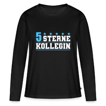 5 Sterne Kollegin Arbeitskollegin Geschenkidee - Frauen Premium Bio Langarmshirt - Schwarz - Vorne - Julia (174cm)