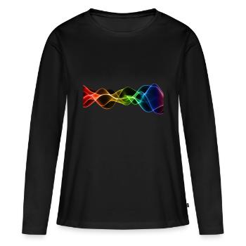 Frequenz Vibration Schwingungen Hertz - Frauen Premium Bio Langarmshirt - Schwarz - Vorne - Julia (174cm)
