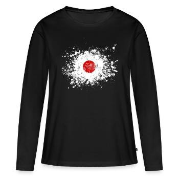 japan splash - Frauen Premium Bio Langarmshirt - Schwarz - Vorne - Julia (174cm)