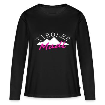 Tiroler Madl Statement lustige Sprüche Österreich - Frauen Premium Bio Langarmshirt - Schwarz - Vorne - Julia (174cm)